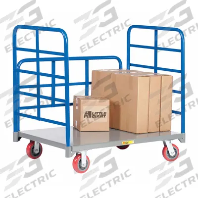 LITTLE GIANT Platform Truck: 3,600 lb, 60 in L x 24 in W x 9 in H Deck, Solid, 12 ga Deck - Load-Securing Platform Trucks with Removable Rails or Panels