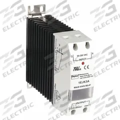 DAYTON Solid State Relay: DIN-Rail & Surface Mounted, 25 A Max Output Current, SCR, AC Output (MPN 1EJK3). Key specifications — Brand: DAYTON; Current Type: AC; Electrical Connection: Screw; Finger Safe: Yes; Maximum Output Current without Heat Sink: 25 A; Mounting Style: DIN Rail & Surface; Output Voltage: 24 to 280V AC; Switch Configuration: Form A.
