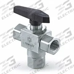 HAM-LET Manual Three-Way Ball Valve: 1/4 in, 316 Stainless Steel, L Flow, FNPT x FNPT x FNPT, Lever (MPN H-6810-SS-N-1/4-PST). Key specifications — Brand: HAM-LET; Handle: Lever.