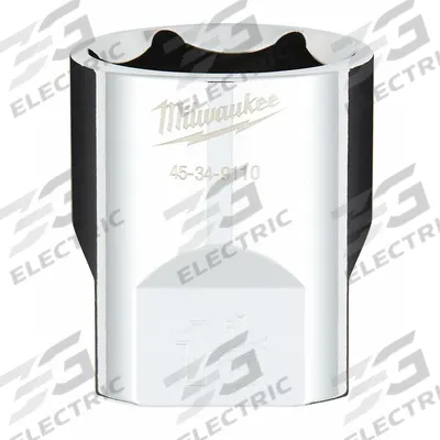 MILWAUKEE Standard Socket: SAE, 1/2 in Drive Size, 1 1/8 in Socket Size, 6-Point - Anti-Roll Hand Sockets