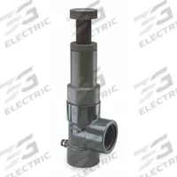 HAYWARD Adjustable Relief Valve: CPVC, FPM, 1/2 in x 1/2 in, FNPT x FNPT, 40°F to 150 psi (MPN RV2050T). Key specifications — Brand: HAYWARD.
