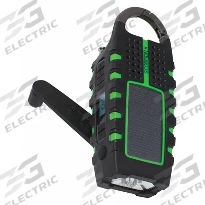 ETON Portable Weather Radio: AM/FM/NOAA, Splash Proof, Green, 1 29/32 in Overall Dp - Weather Radios