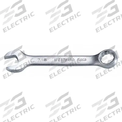 WESTWARD Combination Wrench: Alloy Steel, Satin, 7/16 in Head Size, 3 7/8 in Overall Lg - SAE 12-Point Combination Wrenches