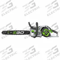 EGO Battery-Powered Chainsaw Kit: 20 in Bar Lg, Rear Handle, Auto Chain Oiler, 56 V, 55 cc (MPN CS2005). Key specifications — Brand: EGO.