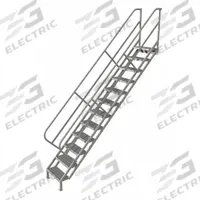 TRI-ARC Portable Stairs: 12.7 ft Overall Ht, Steel, 450 lb Load Capacity, Perforated, 12 Steps (MPN WISS112242). Key specifications — attr1050559: Gray; attr1050557: TRI-ARC.