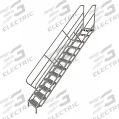 TRI-ARC Portable Stairs: 12.7 ft Overall Ht, Steel, 450 lb Load Capacity, Perforated, 12 Steps (MPN WISS112242). Key specifications — attr1050559: Gray; attr1050557: TRI-ARC.