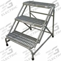 COTTERMAN Step Stool: 3 Steps, 2.5 ft Overall Ht, 500 lb Load Cap, Steel, 2.5 ft Standing Ht (MPN 1403N2628A3E10B1C1P1). Key specifications — Brand: COTTERMAN; Color: Gray.