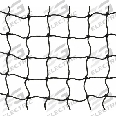 US NETTING Knotted Nylon Rack Net Panel: 240 in x 1/4 in x 120 in, Nylon, Black - Pallet Rack Netting