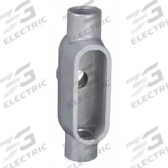 Conduit Outlet Body: Iron, 1/2 in Trade Size, TB Body, 6.2 cu in Body Capacity, Threaded Hub (MPN TB17). Key specifications — Finish: Powder Coated; For Use With: RMC; Brand: HUBBELL KILLARK; Hub Style: Threaded; Mfr. Series: Duraloy 7.