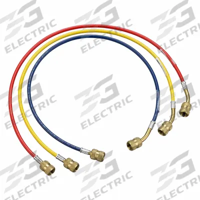 YELLOW JACKET Hose Set: 2 ft Lg, Yellow, Polyamide - Charging Hose Sets