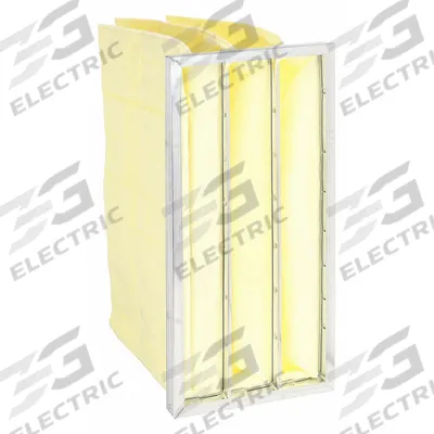GRAINGER Pocket Air Filter: 24 in x 12 in x 21 in, MERV 8, Beige/Yellow, Fiberglass - MERV 8 Pocket Air Filters