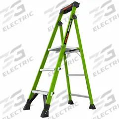 LITTLE GIANT Platform Stepladder: 5 ft Ladder Size, Fiberglass, 300 lb Load Capacity, 17 lb Wt (MPN 15395-001). Key specifications — Brand: LITTLE GIANT; Included Features: Plastic Top with Storage.
