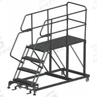 BALLYMORE Mobile Work Platform: 3.3 ft Platform Ht - Max, 24 in x 60 in, Steel, 800 lb Load Capacity (MPN SEP4-2460). Key specifications — Folding: Not Foldable; Mobility: Rolling; Brand: BALLYMORE; Color: Gray; Height Adjustability: Fixed Height; Includes Handrails: Handrails Included; Locking Mechanism: Foot-Activated Step Lock; Handrails: Includes Handrails.