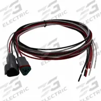 SPEED WIRING PRODUCTS Connector: Deutsch DT, 3 Poles, 72 in Wire Lead Lg, 13 A, 50V DC (MPN HG-03-7272). Key specifications — Wire Type: TXL Thin-Wall Cross-Linked Automotive Wire (SAE-J1128); Brand: SPEED WIRING PRODUCTS; Number of Poles: 3; Voltage Rating: 50V DC; Wire Jacket Material: Cross-Linked Polyethylene; Current Rating: 13 A; Wire Color: Black; Kit Contents - Description: (1) Plug with Female Contacts.