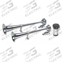 WOLO Electric Horn: 12V DC, High Tone/Low Tone, Electric, Silver, Chrome Plated, Trumpet Horn, Boats (MPN 150). Key specifications — Type: High Tone; Brand: WOLO; Compatible Vehicle Type: Boats; Finish: Chrome Plated; Includes: 30 A Relay; Color: Silver.