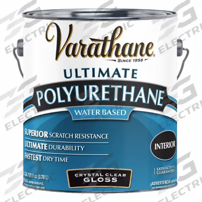 VARATHANE Finish: Finish, Interior, Water, 1 gal Container Size, Wood, Gloss, Crystal Clear - Wood Sealers & Finishes