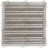 27"H-W 5.75"L Alu Wall Exhaust Shutter: For 24 in Fan, Single Panel, 27 in H, 27 in W, 3 in D, Wall (MPN 2FTW6). Key specifications — Airflow Direction: Horizontal; Blade Type: Flat Blade; Brand: DAYTON; Maximum Air Velocity: 2500 fpm; Mounting Position: Vertical.