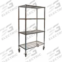 APPROVED VENDOR Wire Shelving Unit: 48 in x 18 in x 70 in, Dry, Split Sleeve, 4 Shelves, (4) Swivel (MPN 2HDE6). Key specifications — attr15738: Silver; attr14157: Chrome; attr14150: Dry; attr14159: Square; attr5304: 4; attr14155: (4) Swivel; attr14158: Steel; attr14156: Polyurethane.