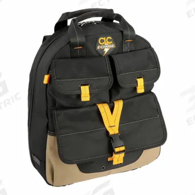 CLC Tool Backpack: 14 1/2 in W 6 in D 18 3/4 in H, Polyester, Black, 20 Inside Pockets - Polyester Tool Backpacks