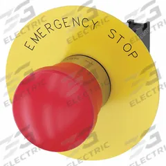 SIEMENS Emergency Stop Push Button: Non-Illuminated, Mushroom Head Profile, Non-Metallic, 22 mm, 1NC (MPN 3SU1150-1HA20-1CG0). Key specifications — Brand: SIEMENS; Action: Maintained; Series: 3SU; Push Button Material Type: Non-Metallic.
