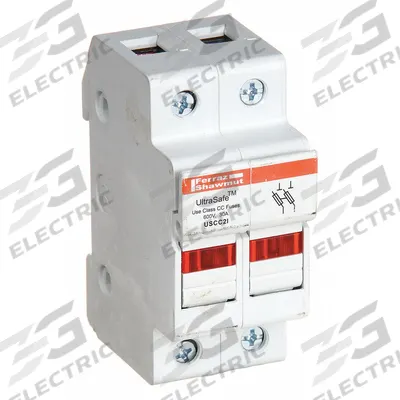 MERSEN Fuse Block: Finger-Safe, 2 Pole, 600 V AC, DIN Rail Mounting - UL Class CC Fuse Blocks