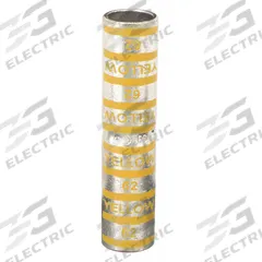 THOMAS & BETTS Open Barrel Splice: 250 kcmil Wire Size, Yellow Code, 3.38 in, Copper Barrel, 62 Die (MPN 54813). Key specifications — Die Code: 62; Brand: THOMAS & BETTS; Color Code: Yellow.