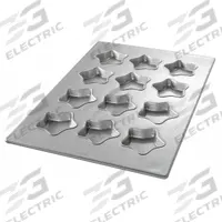 CHICAGO METALLIC Mini Star Muffin Pan: Aluminized Steel, 12 Slots, 17 7/8 in Overall Wd, 22 ga Gauge (MPN 43045). Key specifications — Pan Style: Mini-Star Pan; Brand: CHICAGO METALLIC; Color: Silver; Material: Aluminized Steel; NSF Certified: No; Number of Slots: 12.