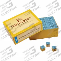 BRUNSWICK BILLIARDS Pool Chalk: Blue, 6 in Overall Wd, 12 in Overall Ht, 6 in Overall Lg (MPN CHALK-GC-144-BLU-01). Key specifications — attr989535: Pool Chalk; attr989526: Velvet-Grade Silica; attr989508: BRUNSWICK BILLIARDS; attr989511: Blue.