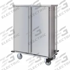 CARLISLE DINEX Meal Delivery Cart: 18 Trays, Non-Pass-Through, 2 Doors, Stainless Steel (MPN DXPTQC1T2D18). Key specifications — Manufacturer Part Number: DXPTQC1T2D18; Brand: CARLISLE DINEX; Caster Configuration: (2) Rigid with Brakes; Color: Silver; Material: Stainless Steel; Pass-through / Non-Pass-through: Non-Pass-Through; Insulated: No; Product Type: Meal Delivery Cart.