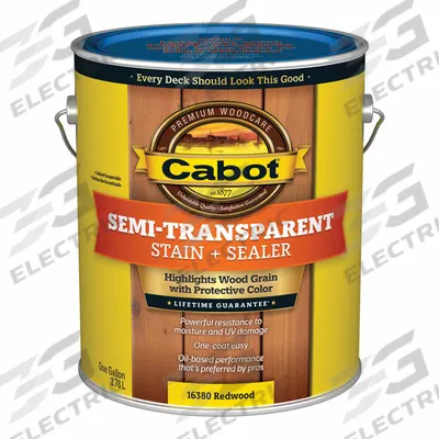 CABOT Wood Stain and Sealer: Exterior, Oil, 1 gal Container Size, Wood, Flat - Combination Wood Stain & Sealers