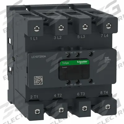 SCHNEIDER Contactor: Non-Reversing, 4 Poles, 4NO Contacts, 200 A - Non-Reversing IEC Contactors