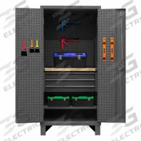 DURHAM MFG Pegboard Cabinet: 36 in x 24 in x 78 in, Swing Handle & Padlock Hasp, 12 ga Panel Thick (MPN HDCDPWT243678-3M95). Key specifications — attr62698: Gray; attr62736: Welded; attr87895: Legs; attr62693: Assembled; attr62737: Stationary; attr62694: Adjustable; attr62695: Powder Coated; attr62696: Steel.