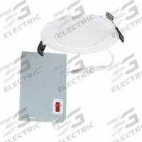 KEYSTONE TECHNOLOGIES LED Light Fixture: 4 in Dia, 650 lm, 2700K/3000K/3500K/4000K/5000K, 9 W (MPN KT-WDLED9-4A-9CSF-FDIM). Key specifications — Trim Color: Available Separately; Dimmable: Yes; Color Temperature: 5000K; Brand: KEYSTONE TECHNOLOGIES; Voltage: 120V AC.