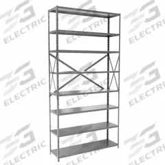 HALLOWELL Metal Shelving: Standalone, Medium-Duty, 48 in x 12 in, 84 in Overall Ht, 8 Shelves (MPN F5713-12HG). Key specifications — Frame Material: Steel; Shelving Material: Steel; Assembled: Unassembled; Color: Gray; Brand: HALLOWELL.