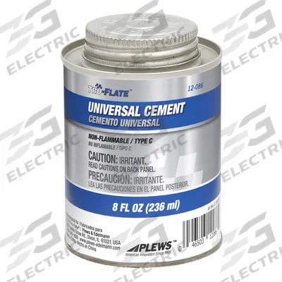 TRU-FLATE Universal Cement: Universal Cement, Liquid, Can, 8 oz Container Size, Universal - Tire Patching & Curing Cements