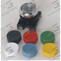 EATON Extended Push Button: Black/Blue/Green/Red, 22 mm Mounting Size, Metallic, Momentary (MPN M22M-DH-X-SWRGYB). Key specifications — Brand: EATON; Action: Momentary; Series: M22; Push Button Material Type: Metallic.