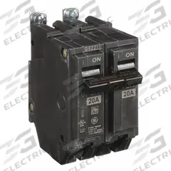 GE Miniature Circuit Breaker: THQB, 20 A, 120/240V AC, Single Phase, 10kA at 120/240V AC, Std (MPN THQB2120). Key specifications — attr195972: 20 A; attr195973: 120/240V AC; attr195974: Single; attr195975: 10kA at 120/240V AC; attr195976: Load Centers.