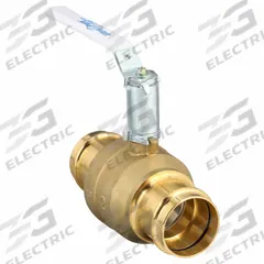 MILWAUKEE VALVE Manual Two-Way Ball Valve: 2 in, Brass, Straight, Press x Press, Full Port Ball Port (MPN UPBA-481B - 200). Key specifications — Brand: MILWAUKEE VALVE; Handle: Lever.