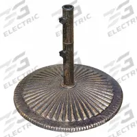 ISLAND UMBRELLA Umbrella Base: Bronze, For 1 5/8 in Pole Dia, 23 in Overall Dia, 80 lb Max Wt (MPN NU5408). Key specifications — Brand: ISLAND UMBRELLA; Includes Wheels: No Wheels; Color: Bronze; Material: Cast Iron.