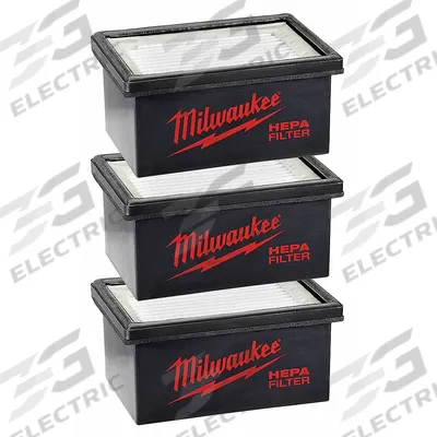 MILWAUKEE Cartridge Filter: Hammervac, 2306-20/2306-22/2712-22DE/2715-22DE, HEPA - Handheld Vacuum Filters
