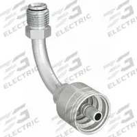 AEROQUIP Hydraulic Crimp Fitting: Steel x Steel, 90° Elbow, -4 For Hose Dash Size, Male x Genderless (MPN 1AA5MFB4). Key specifications — For Hose Dash Size: -4; Fitting Gender: Male x Genderless; Fitting Connection Type: Inverted Flare x Crimp; Thread Size: 1/2"-20; Brand: AEROQUIP.
