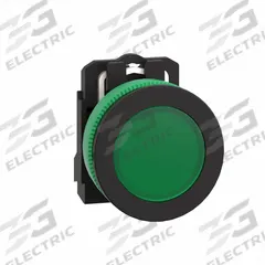 SCHNEIDER ELECTRIC Pilot Light: 30 mm Panel Mounting Size, Green, LED, XB5 Series (MPN XB5FVB3). Key specifications — Series: XB5; Brand: SCHNEIDER; Includes Push-To-Test: No Push-To-Test Included.