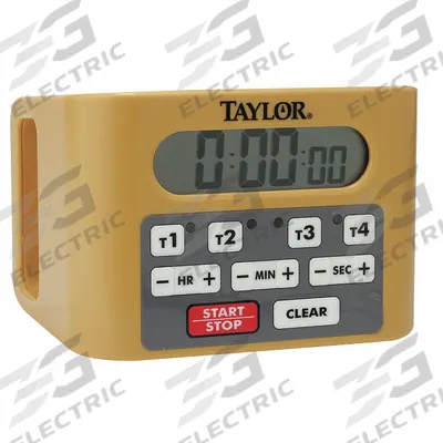 TAYLOR Digital Timer: Adj Volume/Stand Wall Mount/Time 4 Events Simultaneously - Digital Timers