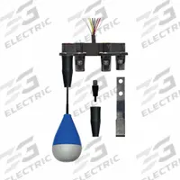 SJE-RHOMBUS Float Switch: Narrow-Angle, Normally Open (Pump Down), 125V AC, 1 A, 2-Wire, 50MEGANOEZ. Key specifications — Rated Voltage: 125V AC; Brand: SJE-RHOMBUS; Electrical Connection: 2-Wire; Counterweight/Mounting: Pipe Clamp Required.