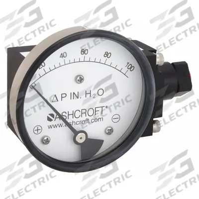 ASHCROFT Differential Pressure Gauge: In-Line, 1/4 in NPT Female, 1132, 3 1/2 in Dial - Medium & High Operating Pressure Differential Gauges