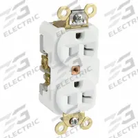 HUBBELL Receptacle: Duplex, 5-20, White, 125V AC, 20 A, 2 Pole / 3 Wire (MPN HBL5362W)