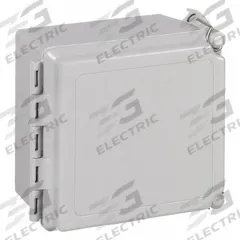 HOFFMAN Enclosure: Fiberglass, 6 in x 6 in x 4 in, NEMA 12/13/4/4X, Solid Cover, Hinged (MPN A664CHQRFG). Key specifications — Brand: HOFFMAN; Closure Method: Quick Release Latch; Enclosure Material: Fiberglass; Knockouts: Not Included.