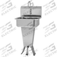 SANI-LAV Hand Sink: 41 1/2 in Overall Ht, 17 in Bowl Lg, 7 in Bowl Dp, 2 gpm Flow Rate, 18 ga (MPN 5011). Key specifications — Includes Side Splash: Side Splash Not Included; Brand: SANI-LAV.