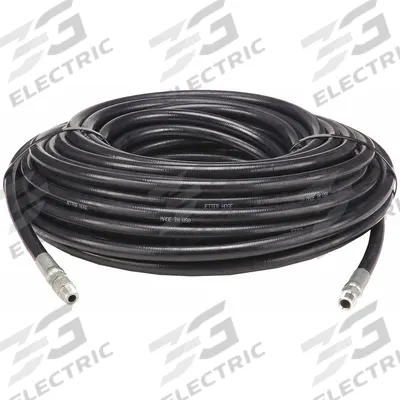 APPROVED VENDOR Sewer Hose: 3/8 in ID, 100 ft Lg, Synthetic Rubber, Black, 3/8 in x 3/8 in Fitting Size - Sewer Hoses