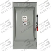 SIEMENS Safety Switch: Fusible, 200 A, Three Phase, 240V AC, Galvanized Steel, Indoor/Outdoor (MPN HF324NR). Key specifications — Brand: SIEMENS.